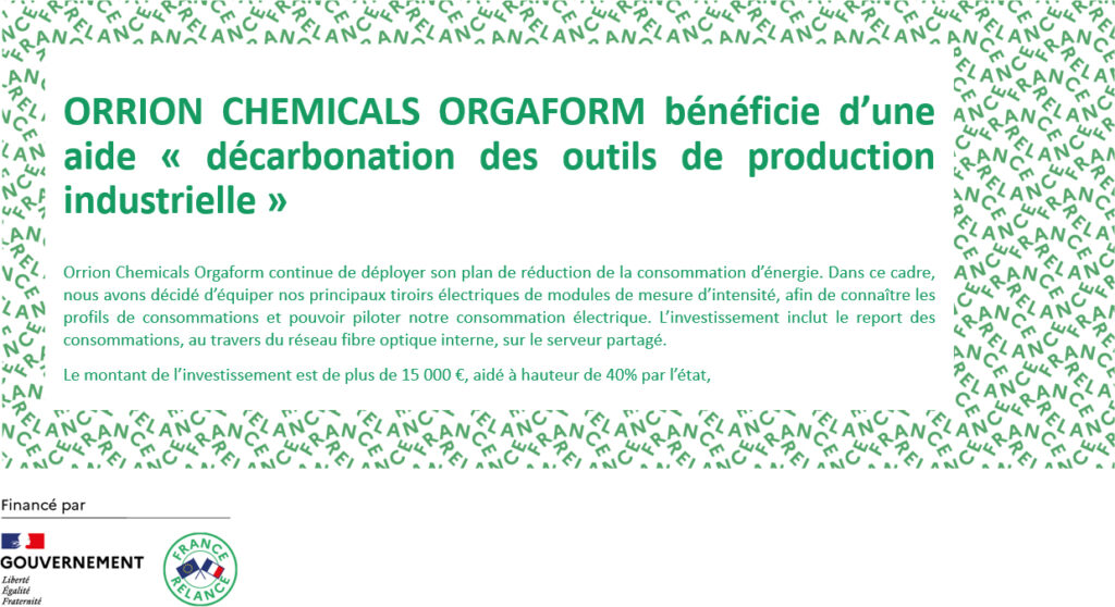 OCO bénéficie d’une aide « décarbonation des outils de production industrielle »